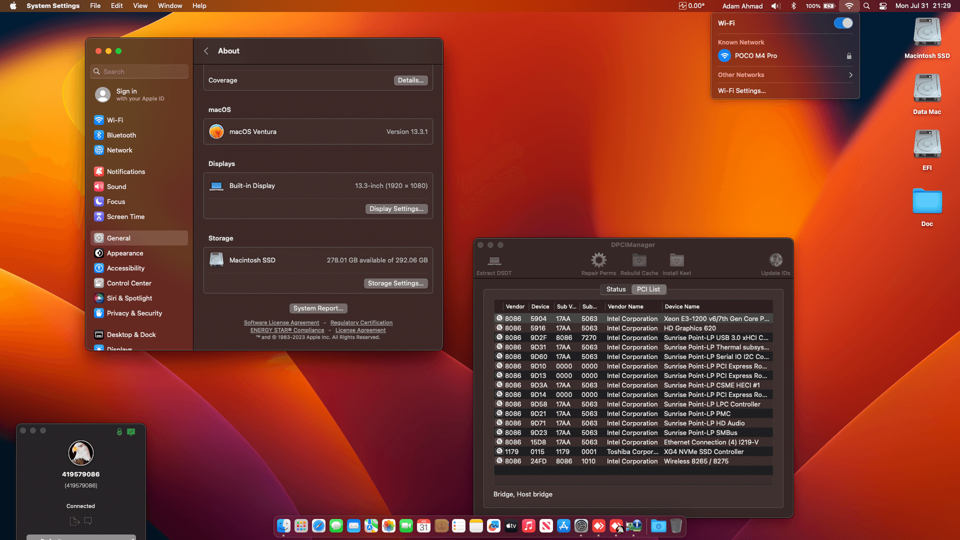 Lenovo Thinkpad 13 Gen 2 4th [KabyLake   Intel HD 620 + PS2]   OpenCore 1